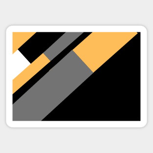 Gold, White, Black, and Grey Rectangle and Triangle pattern Sticker